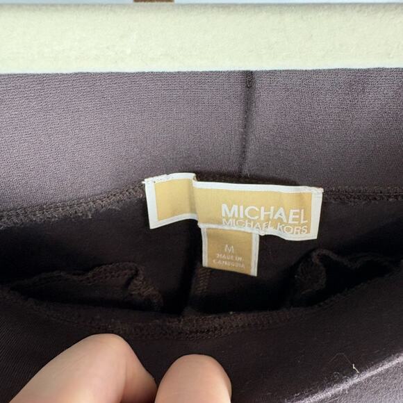NWOT Michael Kors Pull On Stretchy Chocolate Brown career trousers pants size M - Picture 4 of 11